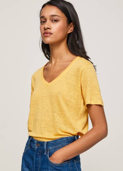 zene_sjaj_lanena_majica_s_v_izrezom_pepe_jeans_jz8h453.jpg žene sjaj lanena majica s v-izrezom Pepe Jeans JZ8H453 - Slika 1