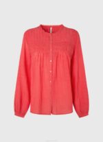 žene studio crvena ažur plisirana bluza Pepe Jeans JZ8H321 - Slika 5