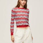 žene studio crvena cik-cak dres regularnog kroja Pepe Jeans JZ8H227