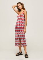 žene studio crvena frida cik-cak pletena haljina Pepe Jeans JZ8H170 - Slika 2