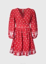 žene studio crvena haljina s izvezenim detaljima Pepe Jeans JZ8H216 - Slika 5