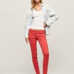 žene studio crvena klasične uske hlače Pepe Jeans JZ8H315