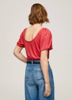 žene studio crvena majica s mramoriranim ovratnikom Pepe Jeans JZ8H435 - Slika 4