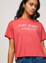 žene studio crvena majica s printom logotipa Pepe Jeans JZ8H379 - Slika 3