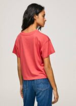 žene studio crvena majica s printom logotipa Pepe Jeans JZ8H379 - Slika 4