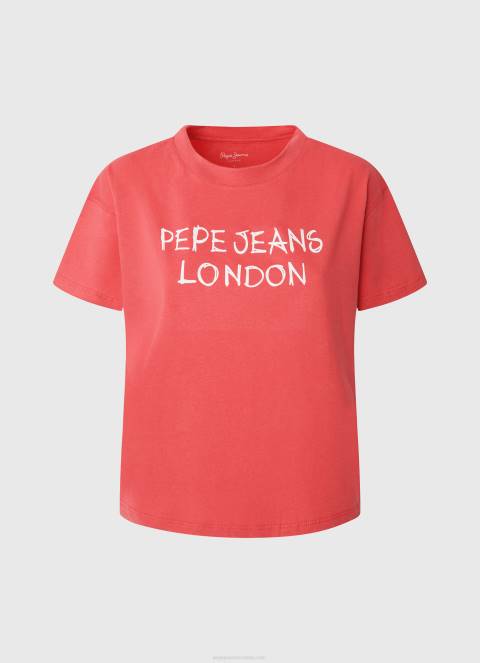 žene studio crvena majica s printom logotipa Pepe Jeans JZ8H379 - Slika 5