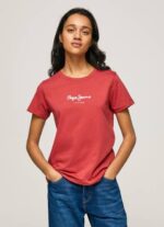 žene studio crvena majica s printom Pepe Jeans JZ8H456