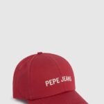 žene studio crvena osnovna kapa s izvezenim logotipom Pepe Jeans JZ8H786