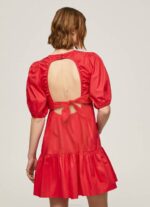 žene studio crvena pamučna haljina od poplina Pepe Jeans JZ8H146 - Slika 4