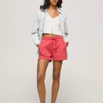 žene studio crvena pamučne kratke hlače s podesivim strukom Pepe Jeans JZ8H516
