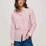 žene studio crvena prugasta pamučna voile košulja Pepe Jeans JZ8H348