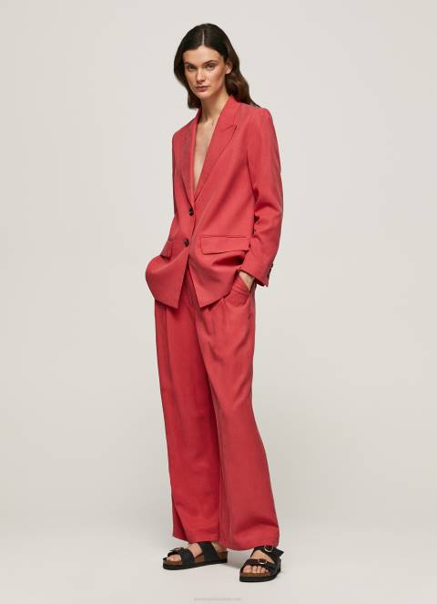 zene_studio_crvena_siroke_plisirane_hlace_pepe_jeans_jz8h289.jpg žene studio crvena široke plisirane hlače Pepe Jeans JZ8H289 - Slika 1