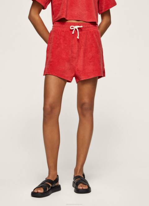 žene studio crvena sportske kratke hlače s izvezenim logotipom Pepe Jeans JZ8H531 - Slika 2