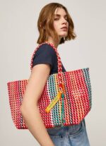žene studio crvena tkana plastična torba Pepe Jeans JZ8H720