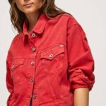 žene studio crvena traper jakna regularnog kroja Pepe Jeans JZ8H141