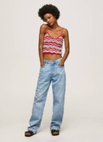 žene studio crvena vrh s cik-cak printom Pepe Jeans JZ8H226 - Slika 2