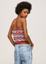 žene studio crvena vrh s cik-cak printom Pepe Jeans JZ8H226 - Slika 4