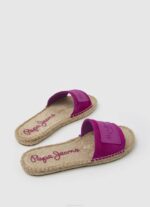 žene svijetla šljiva siva berry kožne sandale Pepe Jeans JZ8H680 - Slika 4