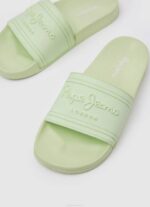 žene svježe zelene slider japanke za plažu s logotipom Pepe Jeans JZ8H688 - Slika 3