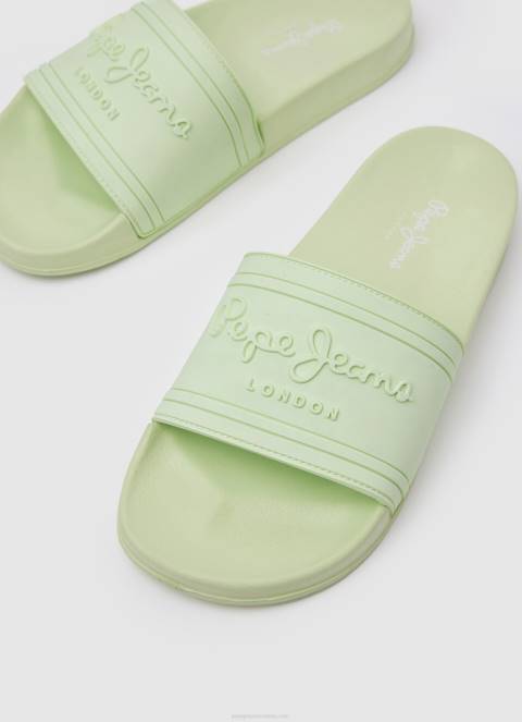žene svježe zelene slider japanke za plažu s logotipom Pepe Jeans JZ8H688 - Slika 3