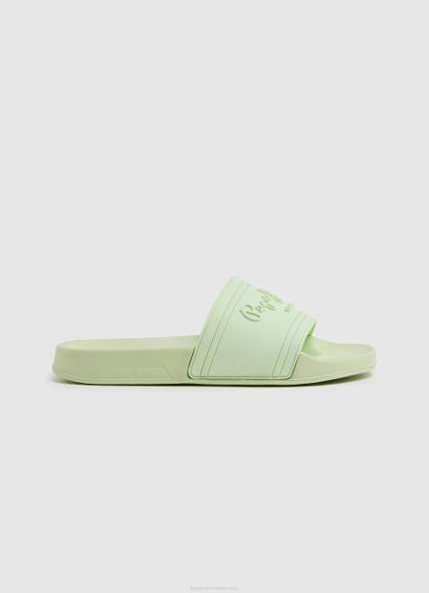 žene svježe zelene slider japanke za plažu s logotipom Pepe Jeans JZ8H688 - Slika 1