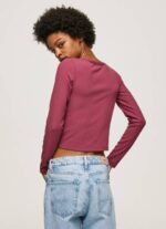 žene tamno rumenilo asimetrična majica dugih rukava Pepe Jeans JZ8H425 - Slika 4