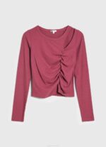 žene tamno rumenilo asimetrična majica dugih rukava Pepe Jeans JZ8H425 - Slika 5