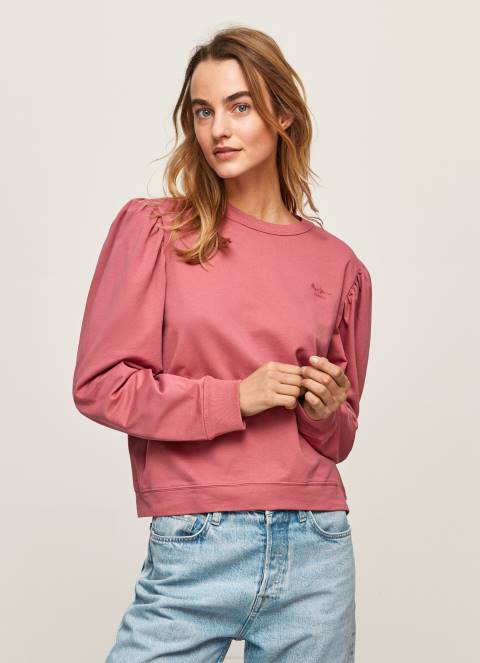 žene tamno rumenilo pamučni džemper s izvezenim logotipom Pepe Jeans JZ8H278 - Slika 1