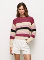 žene tamno rumenilo prugasti dres s okruglim izrezom Pepe Jeans JZ8H262 - Slika 2