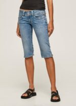 žene traper 3/4 traper kratke hlače uobičajenog kroja Pepe Jeans JZ8H508 - Slika 2