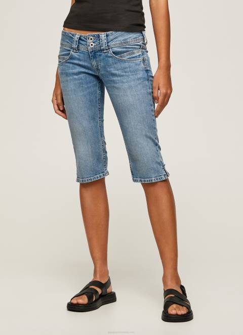 žene traper 3/4 traper kratke hlače uobičajenog kroja Pepe Jeans JZ8H508 - Slika 2