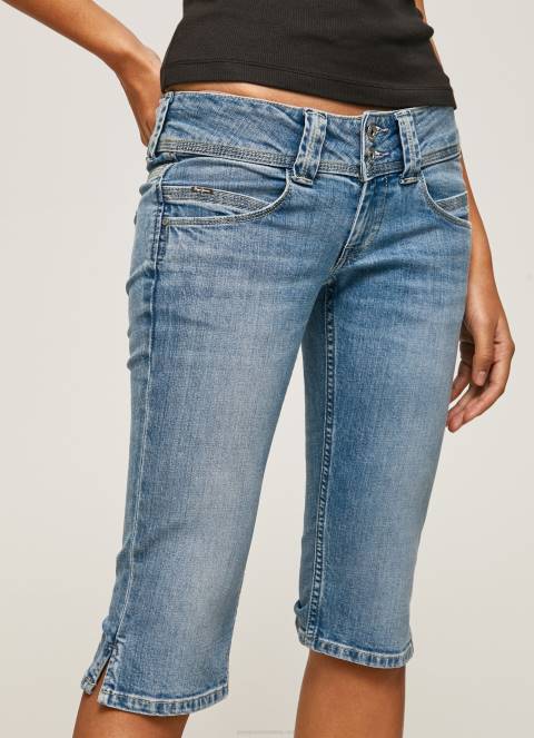 žene traper 3/4 traper kratke hlače uobičajenog kroja Pepe Jeans JZ8H508 - Slika 3