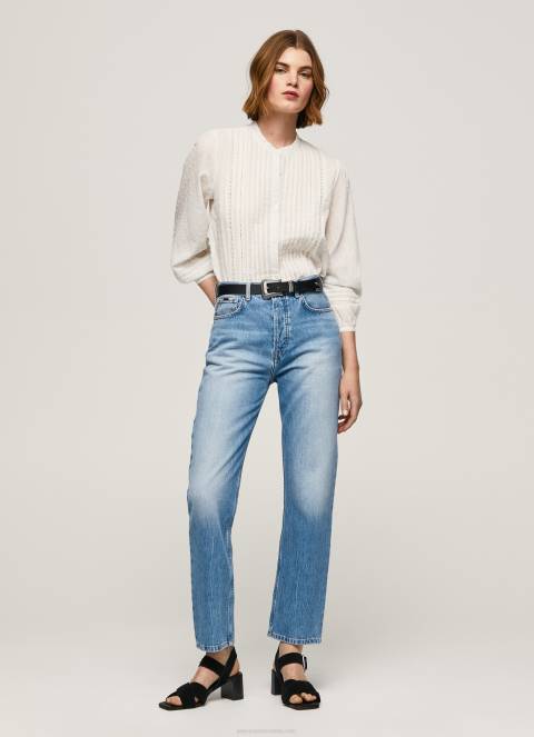 žene traper Celyn regular fit traperice visokog struka Pepe Jeans JZ8H25 - Slika 1