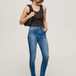 žene traper dion uske traperice visokog struka Pepe Jeans JZ8H41