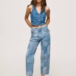 žene traper dover široke traperice visokog struka Pepe Jeans JZ8H88