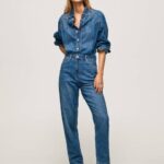 žene traper dugi pamučni traper kombinezon Pepe Jeans JZ8H147