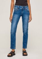 žene traper gen ravne traperice srednjeg struka Pepe Jeans JZ8H32 - Slika 2
