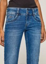 žene traper gen ravne traperice srednjeg struka Pepe Jeans JZ8H32 - Slika 3