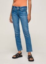 žene traper gen ravne traperice srednjeg struka Pepe Jeans JZ8H34 - Slika 2