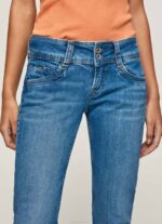 žene traper gen ravne traperice srednjeg struka Pepe Jeans JZ8H34 - Slika 3