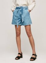 žene traper kratke traper hlače s prugastim printom Pepe Jeans JZ8H478 - Slika 2