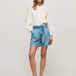 žene traper kratke traper hlače s prugastim printom Pepe Jeans JZ8H478