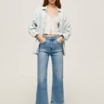 žene traper lexa široke traperice visokog struka Pepe Jeans JZ8H90