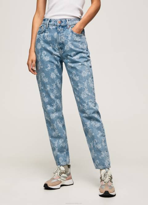 žene traper ljubičaste traperice visokog struka opuštenog kroja Pepe Jeans JZ8H77 - Slika 2