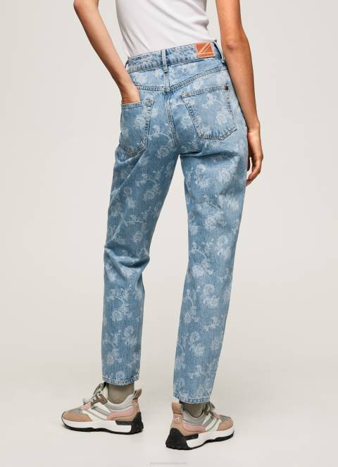žene traper ljubičaste traperice visokog struka opuštenog kroja Pepe Jeans JZ8H77 - Slika 4