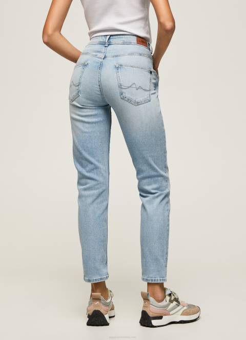 žene traper ljubičaste traperice visokog struka opuštenog kroja Pepe Jeans JZ8H85 - Slika 4