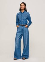 žene traper pripijena traper košulja Pepe Jeans JZ8H320 - Slika 2