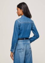 žene traper pripijena traper košulja Pepe Jeans JZ8H320 - Slika 5
