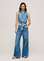 žene traper redovna košulja bez rukava Pepe Jeans JZ8H368 - Slika 2