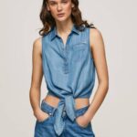 žene traper redovna košulja bez rukava Pepe Jeans JZ8H368